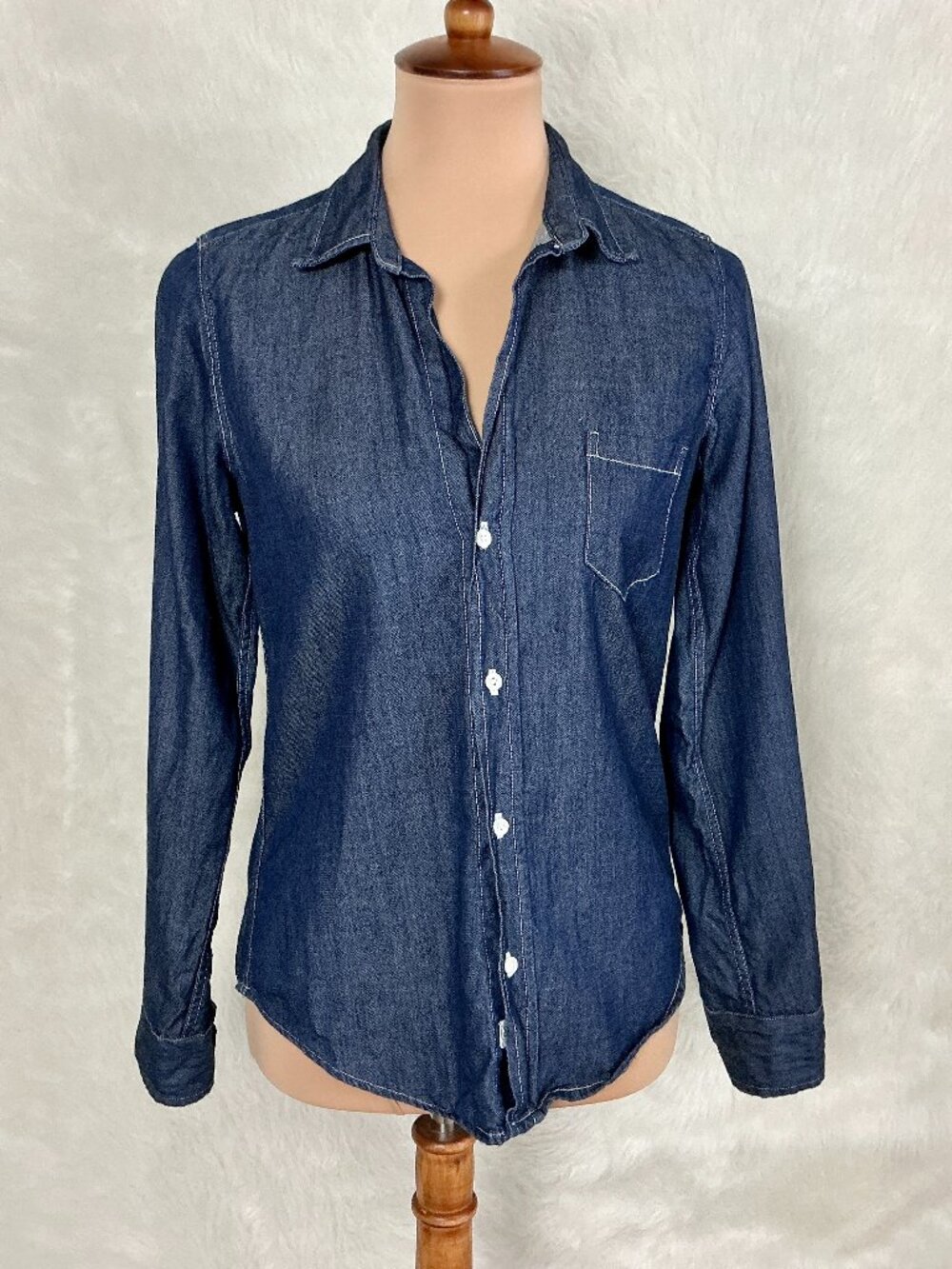 Frank & Eileen Blue Denim Button Front Barry Shirt S